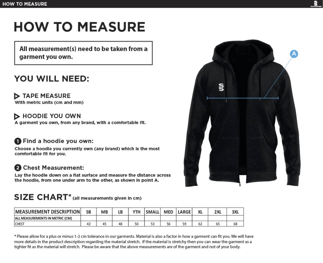 Team Greenwich - Zip hoodie - Size Guide