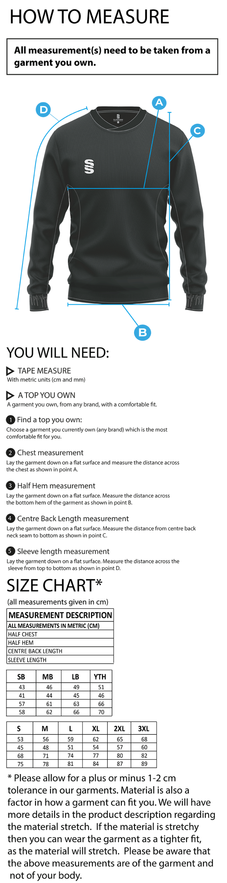 Team Greenwich - Run Out Top - Unisex Fit - Size Guide