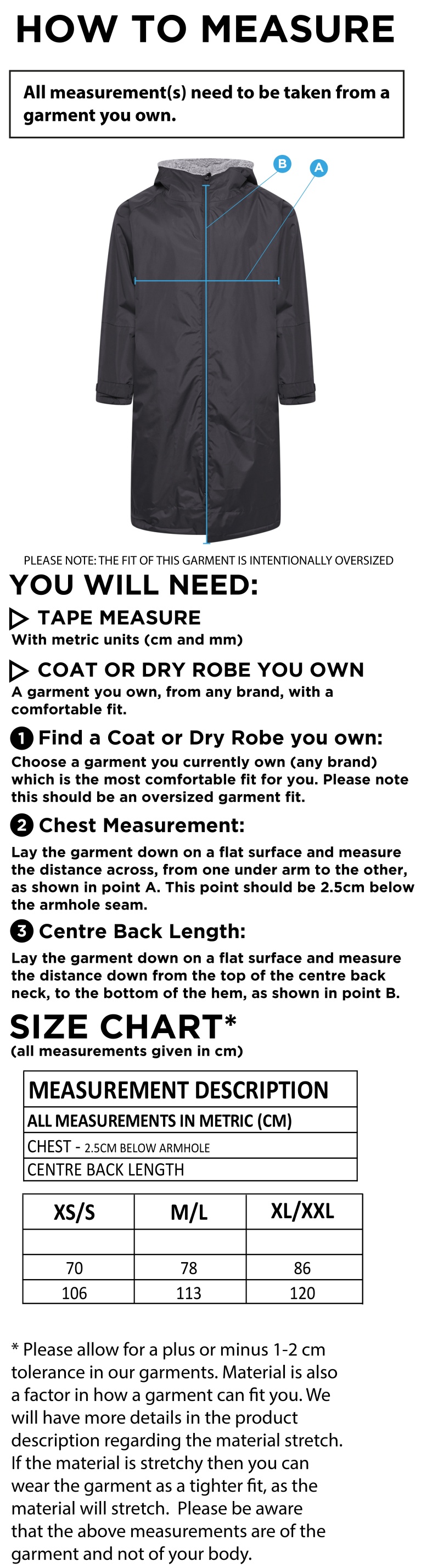 Team Greenwich - Active Thermal Fleece Robe - Unisex Fit - Size Guide
