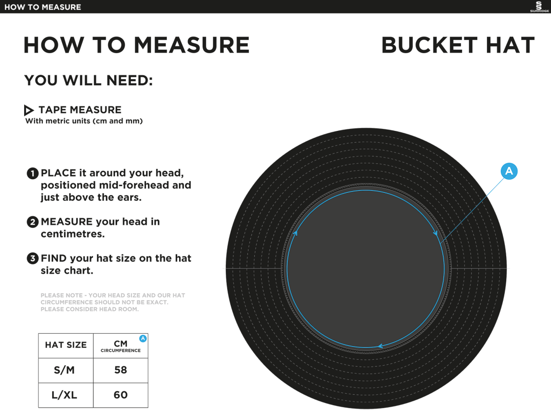 Team Greenwich - Dual Bucket Hat - Size Guide